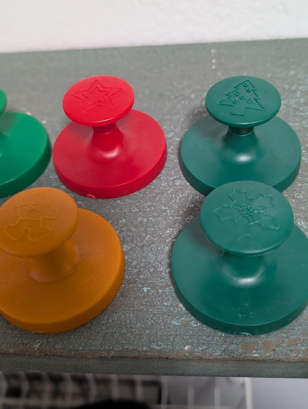 Lot of 9 Assorted Vintage Wilton Christmas Holiday Cookie Stamps Tree Bell Holly
